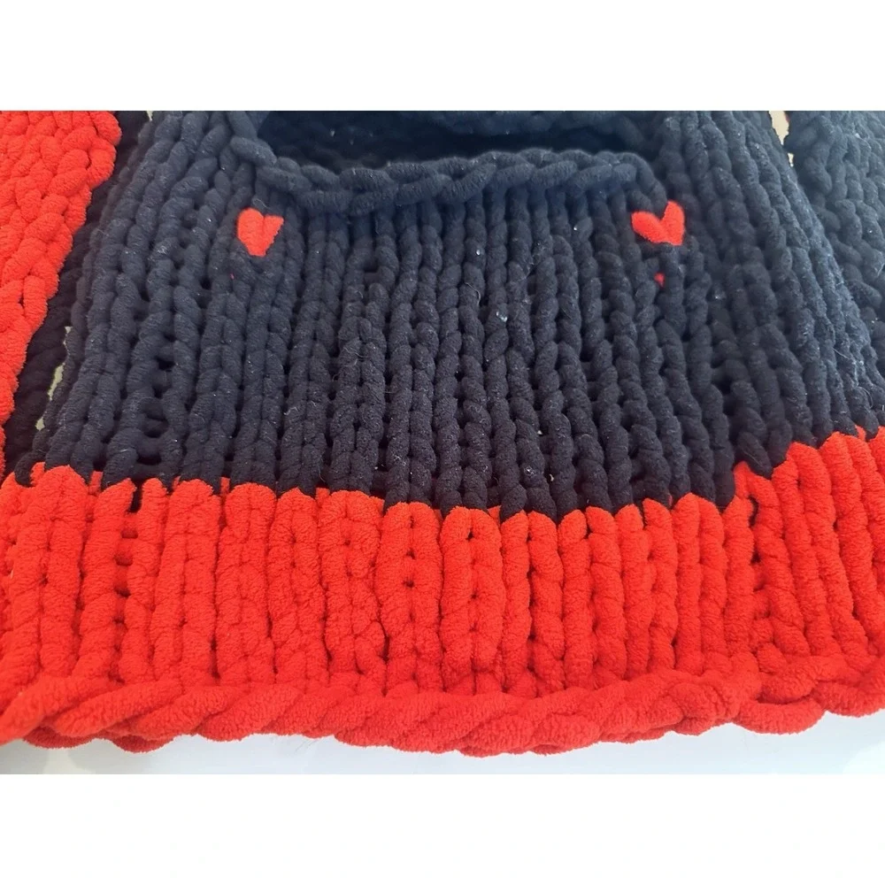 Knitted Fluffy Winter Warm Hat with Long Rabbit Ears Beanie Cute Handmade